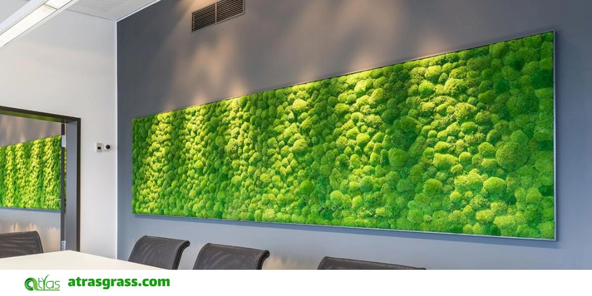 ترکیب دیوار خزه‌ای با نورپردازی
