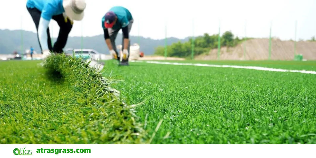 مراحل نصب چمن مصنوعی در زمین هاکی